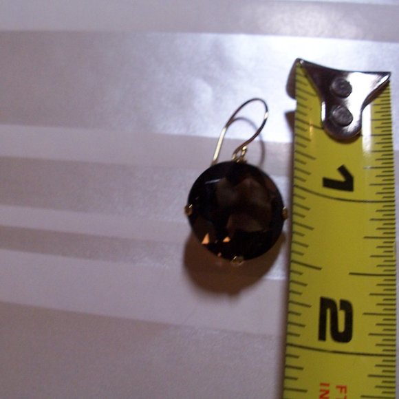 14K Smoky Quartz Earrings - Picture 5 of 9